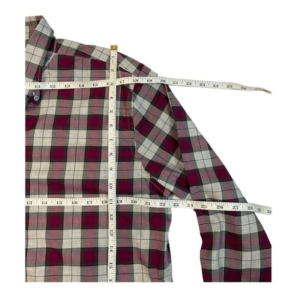 Maker & Company Men's Button Up Shirt Long Sleeve Size 16/41 Plaid Red White - Picture 6 of 10